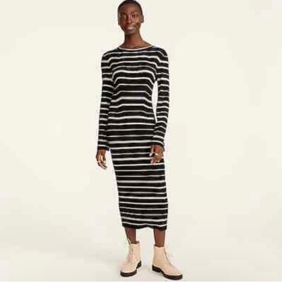 J.Crew Knit Ribbed Sweater-dress in Mixed Stripes Size X-Small - Picture 3 of 3